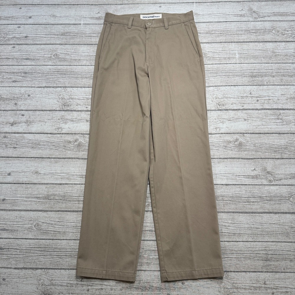 Dockers Pants Mens 30x30 Beige Straight Leg Flat Front Classic Fit Cotton Canada